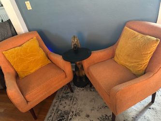 Living Spaces Orange Chairs