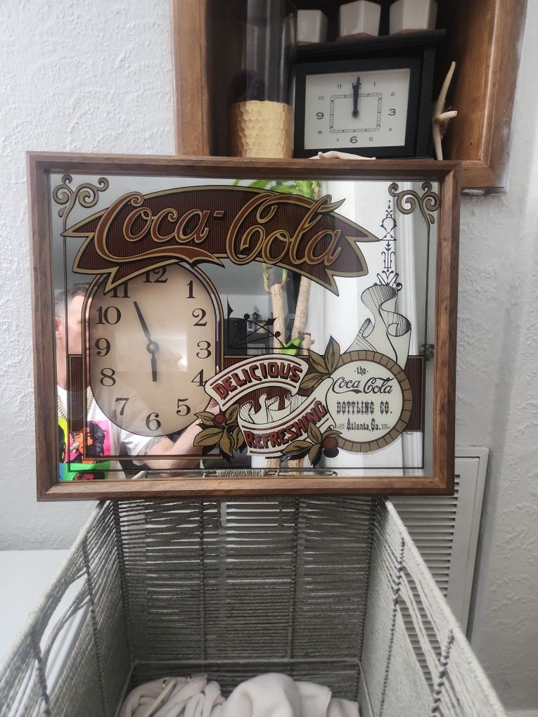 Vintage COCA-COLA Mirrored Clock
