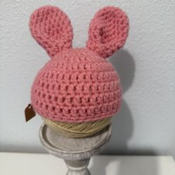 Handmade Crocheted Bunny Ear Baby beanie