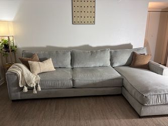 Large Plush Gray Sectional Sofa with Chaise Super Comfortable