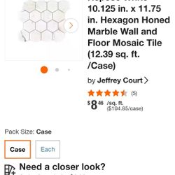 Repose White 10.125 In X 11.75 In, Hexagon Honed Marble Wall Time