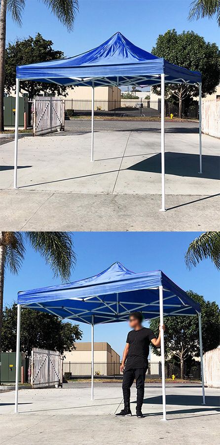 New in box $90 Blue 10x10 Ft Outdoor Ez Pop Up Wedding Party Tent Patio Canopy Sunshade Shelter w/Bag
