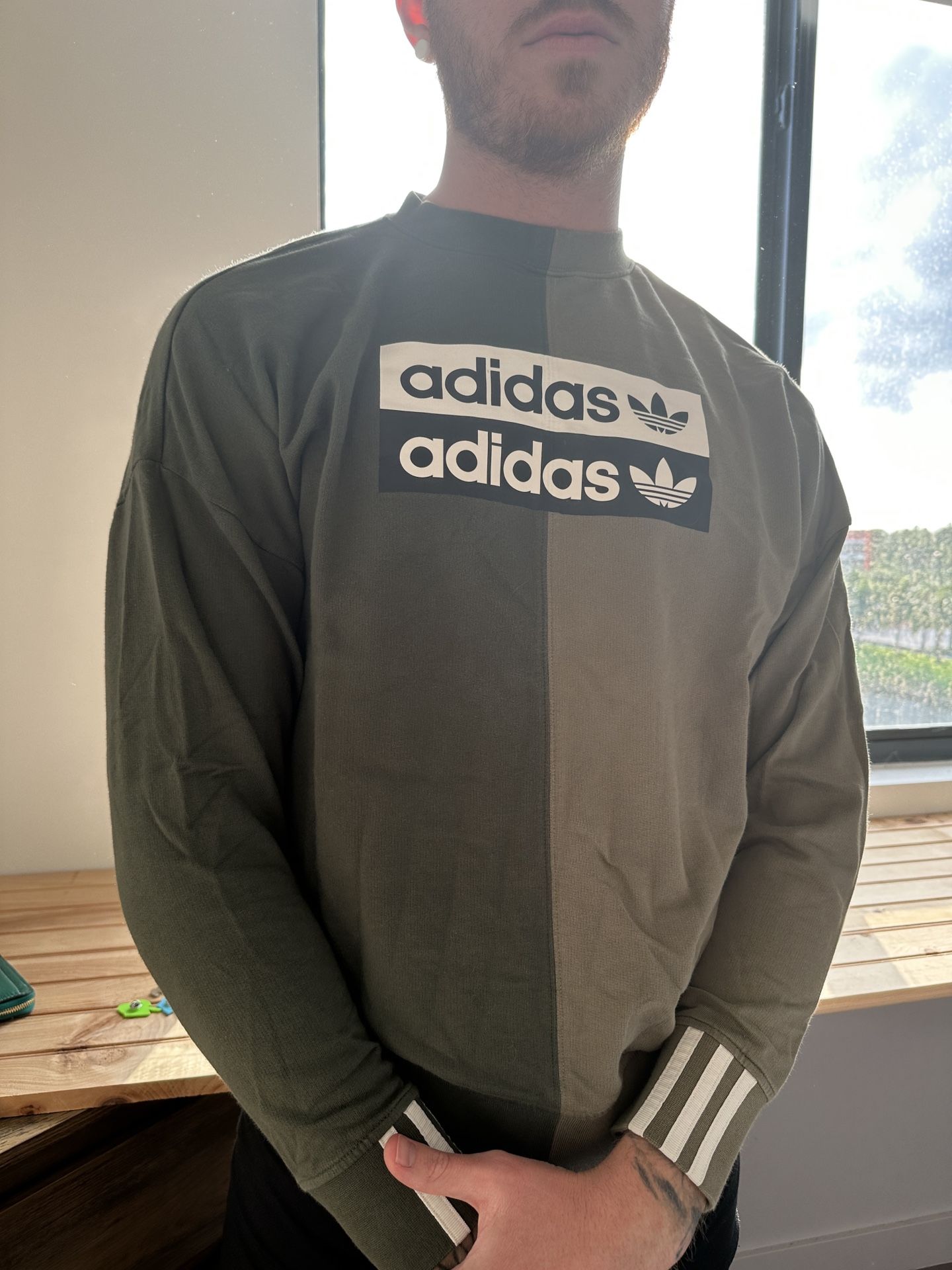 Adidas Green Monochrome Sweatshirt