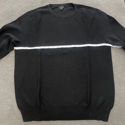 J.CREW Tight-Knit Black Crew Neck Pullover Sweater Men's Long Sleeve Size L