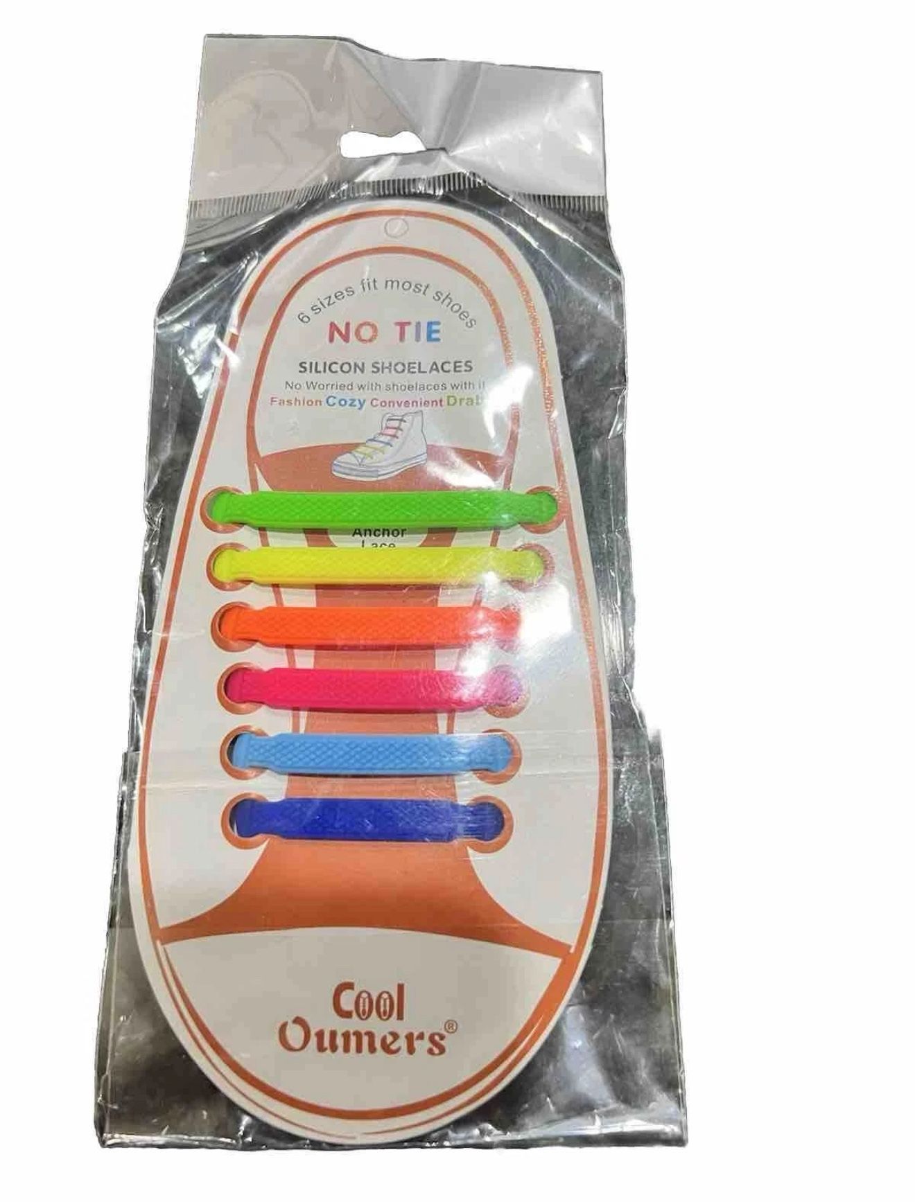 Easy No Tie Shoelaces Silicone Flat Lazy Shoe Laces, 6 Sizes Fits Most New