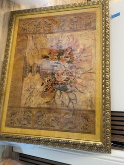Large Vinrage Gold Framed Floral Wall Art
