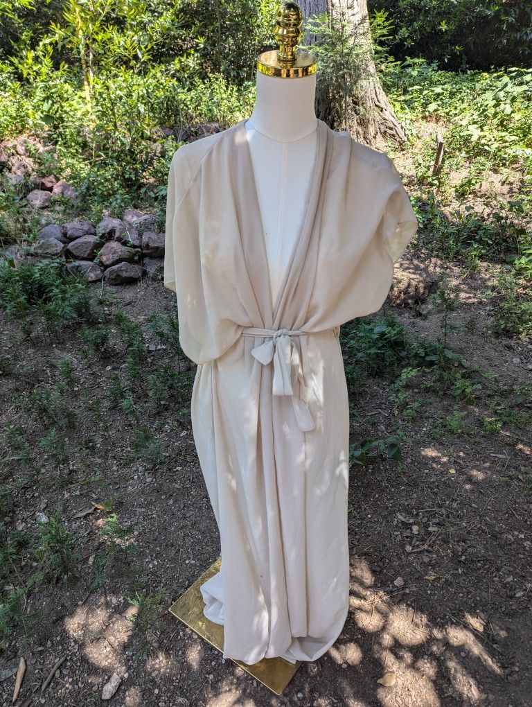 Nasty Gal Sheer Elegant Cream Women's Bathing Suit Cover Robe