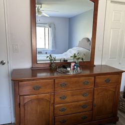 FREE Wood Dresser and mirror