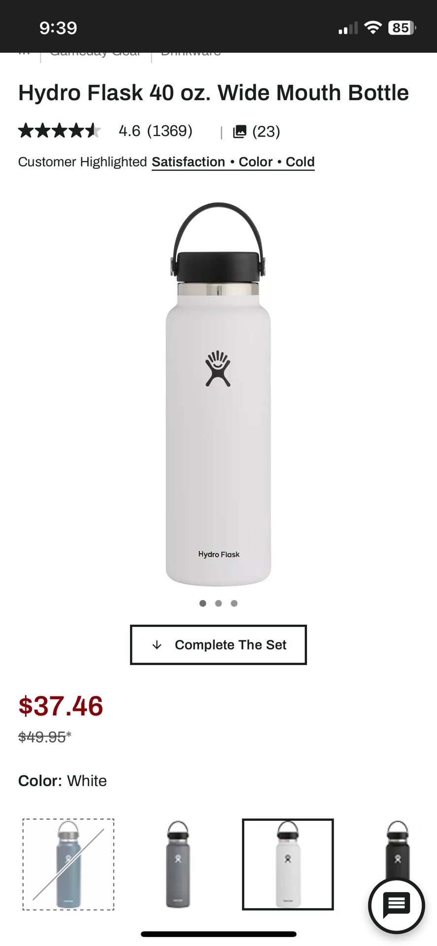 🤍 Hydro Flask 18oz Standard Mouth with Flex Cap – White 🤍