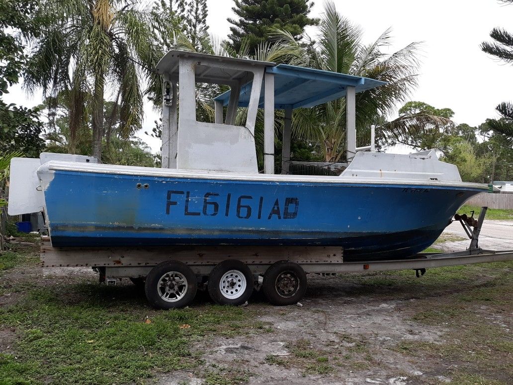 King fish boat and triple axle trailer clean titles