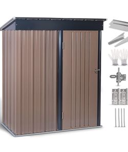 Brand New Outdoor Anti-Rust Steel Shed 6ftx5.3ftx3ft Thumbnail