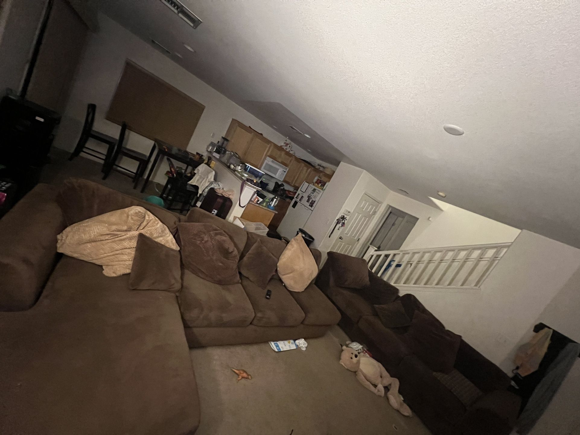 Dark Brown L Shape Sectional Couch!