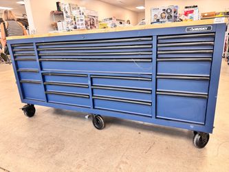 Husky tool storage 84” w x 24In d matte blue
