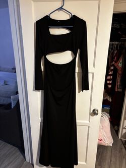 Black Maternity Dress Open Belly and Back Area