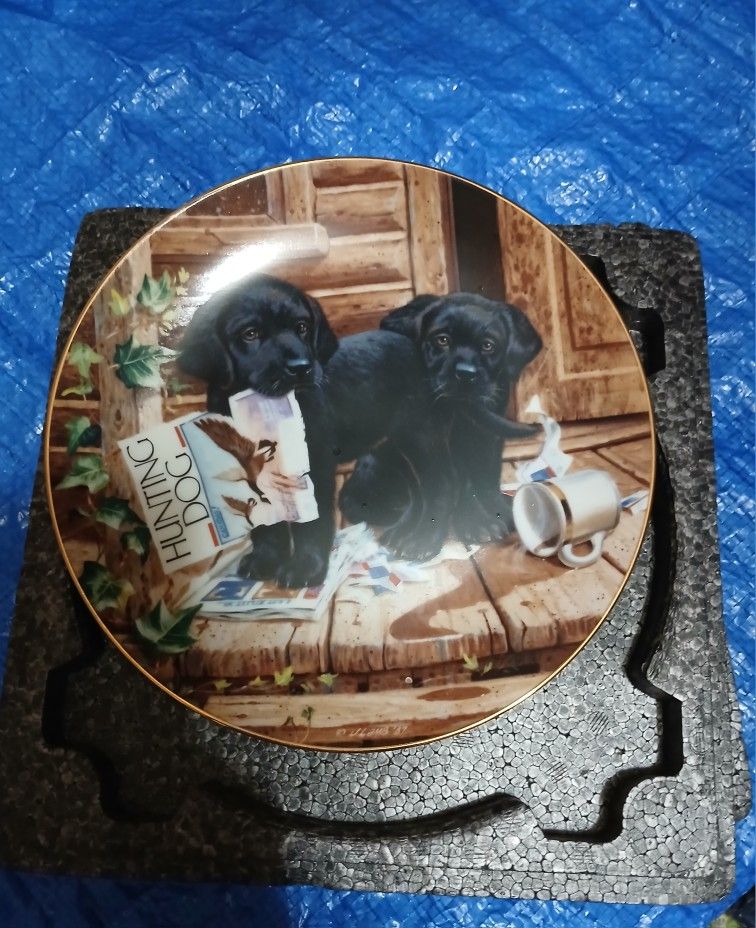 Cabin Fever By Jim Lamb, Puppy Playtime Collector Plate