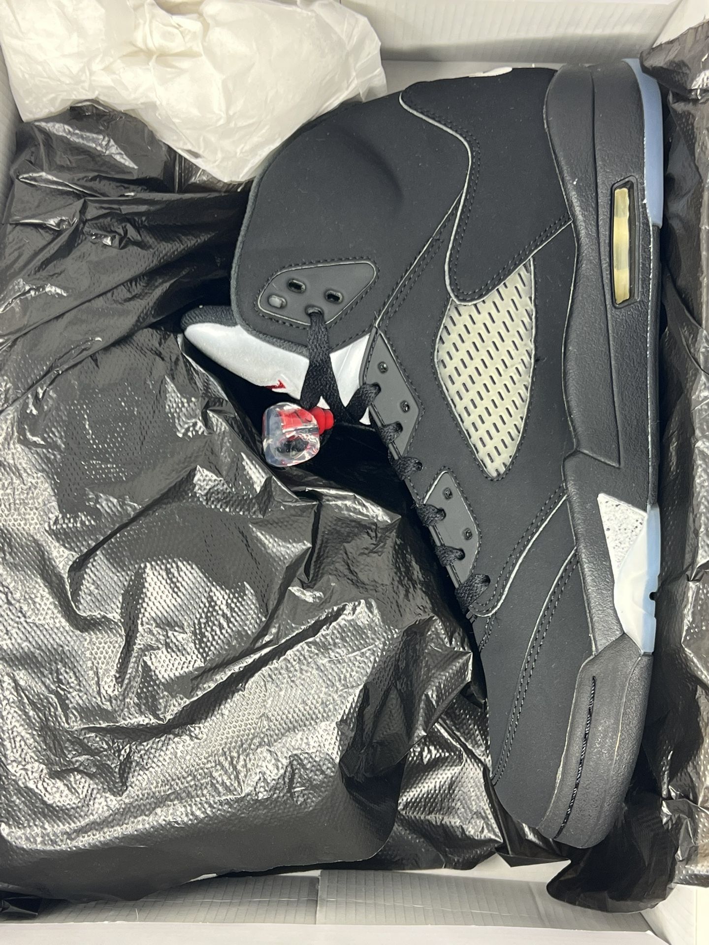 2016 Men’s Air Jordan Retro 5 OG - Black/Fire Red Metallic Silver White - 11.5