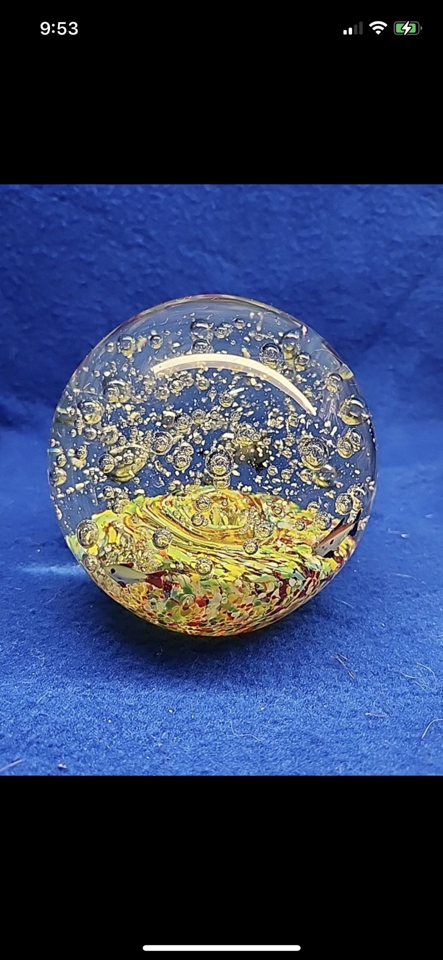 ART Glass Fish Aquarium paperweight With Beautiful Details And Color 80