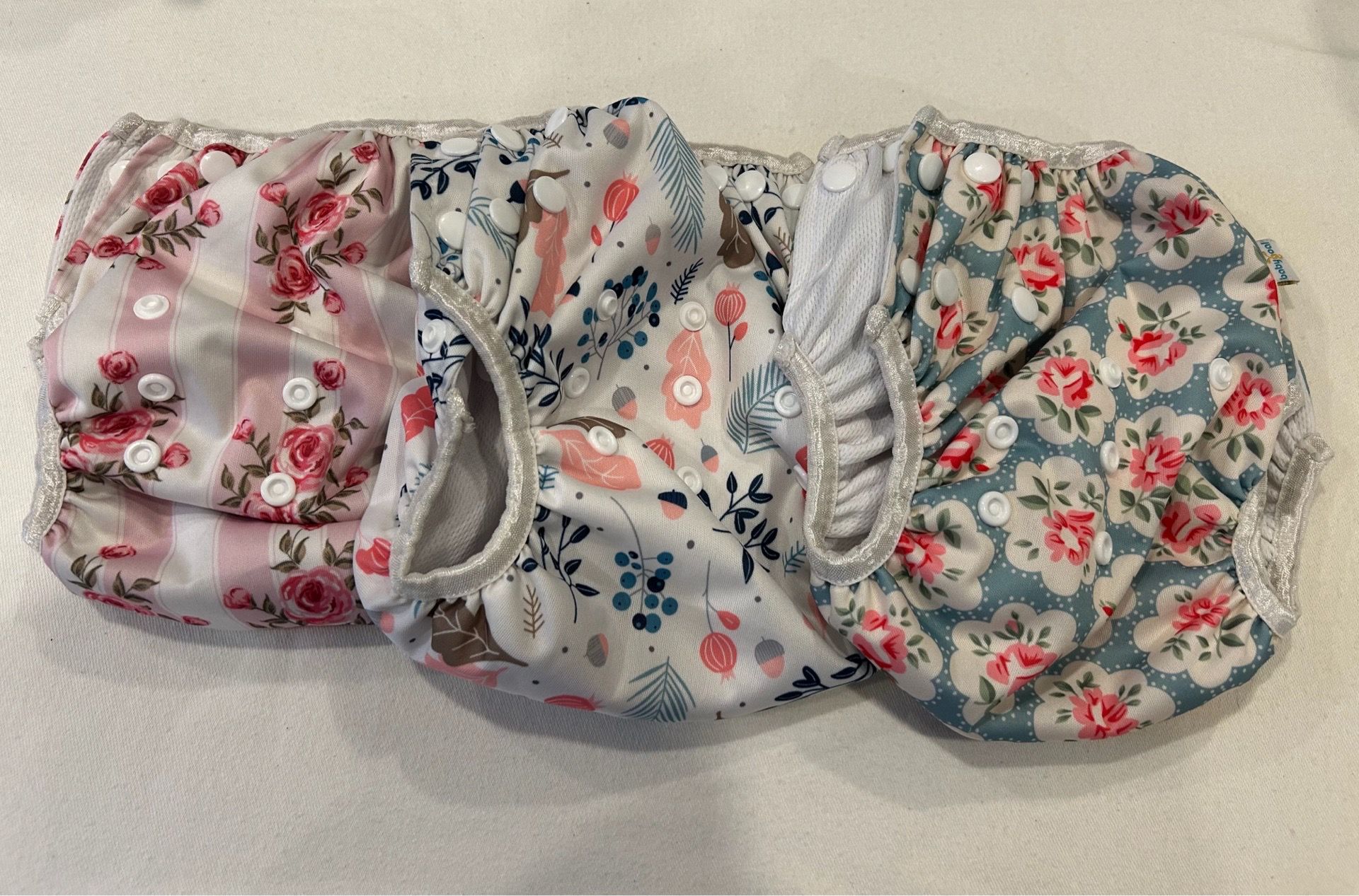 Baby reusable flowered diapers