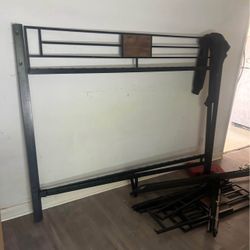Metal Bunk Bed No Mattress Couple Screws Are Missing, But It Should Hold