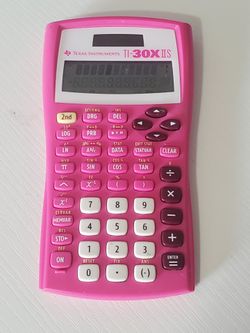 pink Texas Instruments TI-30XIIS two-line scientific calculator