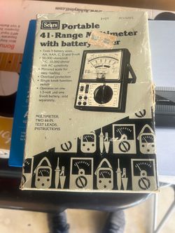 Vintage Sears Portable 41 Range Multimeter 5205 Battery Tester Excellent in Box
