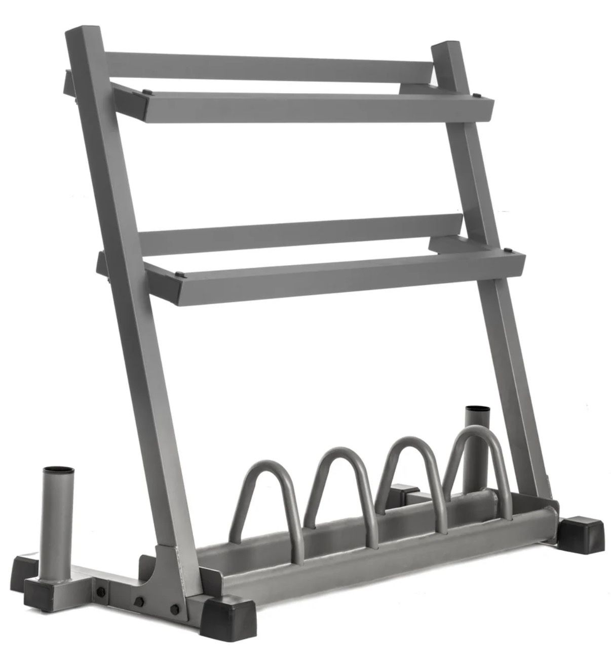 XMARK Dumbbell Rack + Plate Storage + Dual Bar Holder