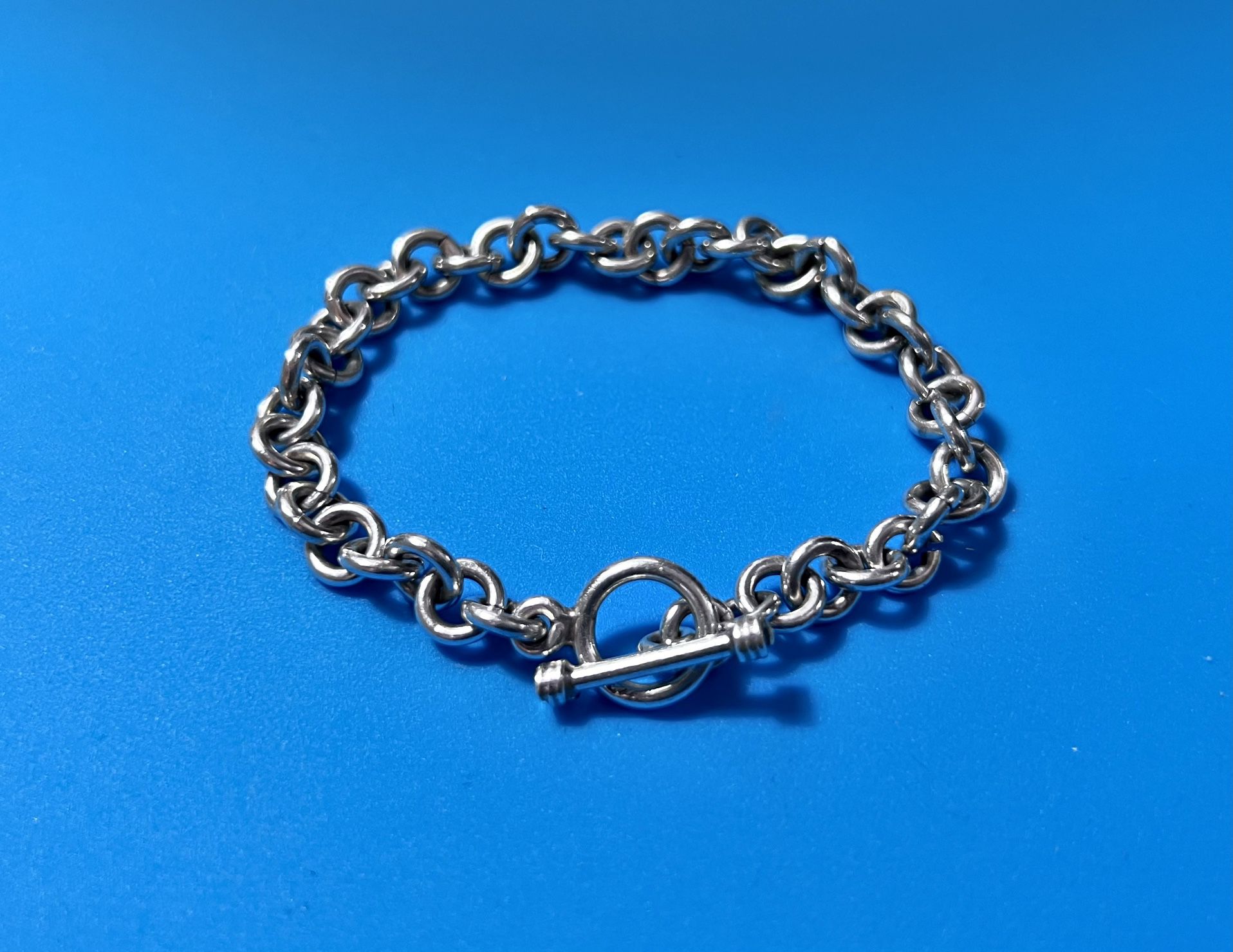 Sterling Silver Chunky  7.5” Chain Link Bracelet 21.8 Grams