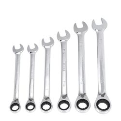  6 ICON PROFESSIONAL LARGE.REVERSIBLE SAE RATCHETING. COMBINATION WRENCH SET,
       