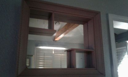 Wall mount shelf mirror