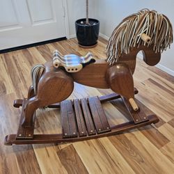 Vintage Wooden Rocking Horse