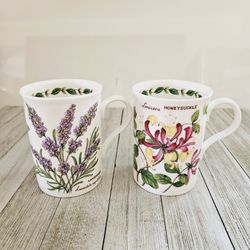Lavender and Honeysuckle Floral 3"×4" Crown Trent China Limited Fine Bone China Coffee Teacups Mugs Set. Made in England.

Pre-owned in excellent clea