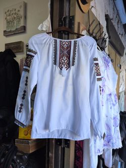 Ukrainian Vyshyvanka Hutsul-Style Embroidered Women’s Blouse Size 48