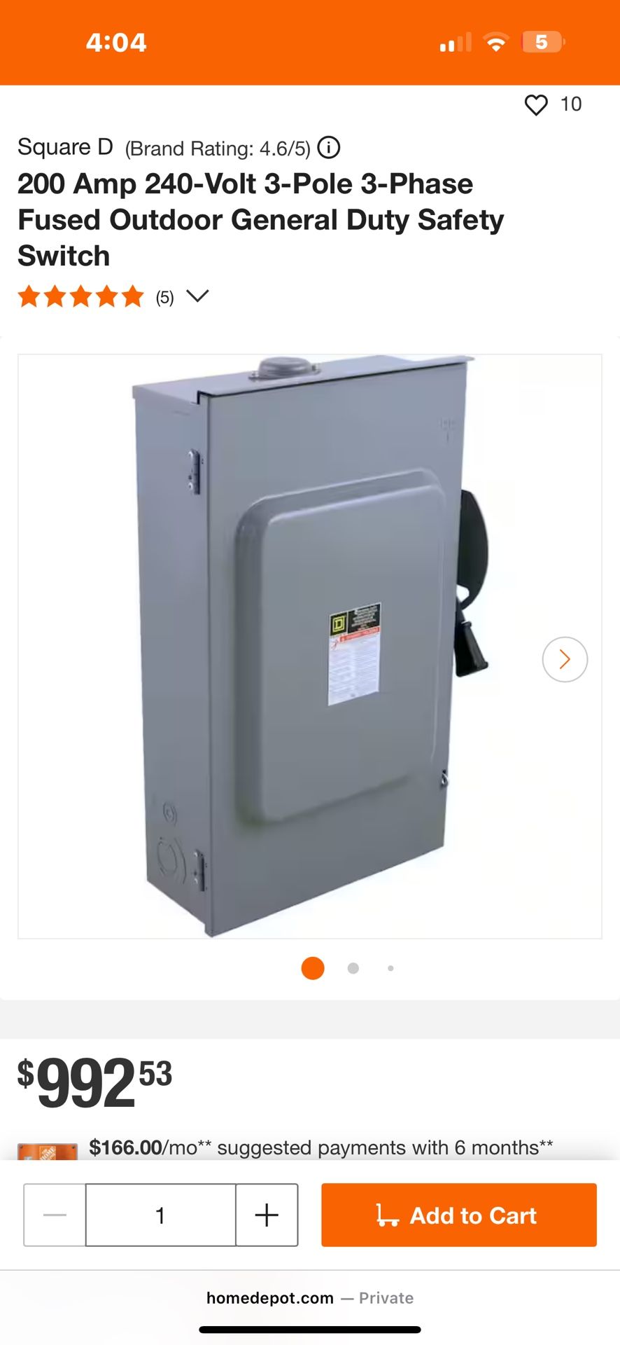 200 AMP SQUARE D FUSED DISCO