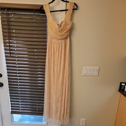 MYSTIC LOS ANGELES SIZE SMALL/MEDIUM BLUSH LACE FORMAL MAXI LONG DRESS GOWN 