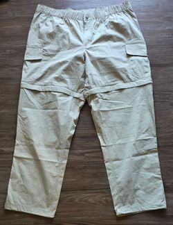 Mens Ozark Trail Tan Beige Zip Off Convertible Cargo Pants sz 44