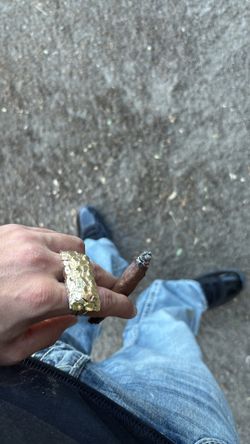 Chunky double finger nugget ring