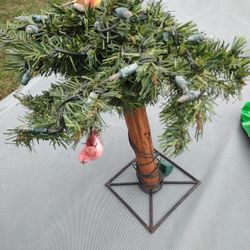 Mini Tree, Lite Up With Wrought Iron Bottom