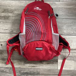Crane Authentic Two Tone Bicycling Hiking Camping Backpack Red Black