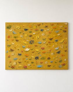 Large abstract mustard painting