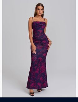 HTZMO Women's Elegant Halter Neck Summer Maxi Dress, Formal Wedding Guest Cocktail Party Long Dresses