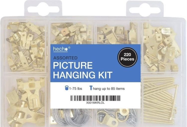 Assorted Picture Hanging Kit | 220 Pieces | 1-75 lbs | Hang up to 85 items
