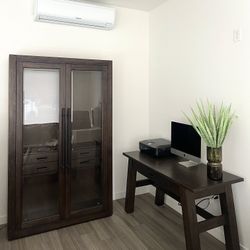 Brown Bookcase and Desk set