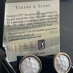 Cufflinks Made From Golf Balls Pulled From The 17th Island Green @ TPC Sawgrass 