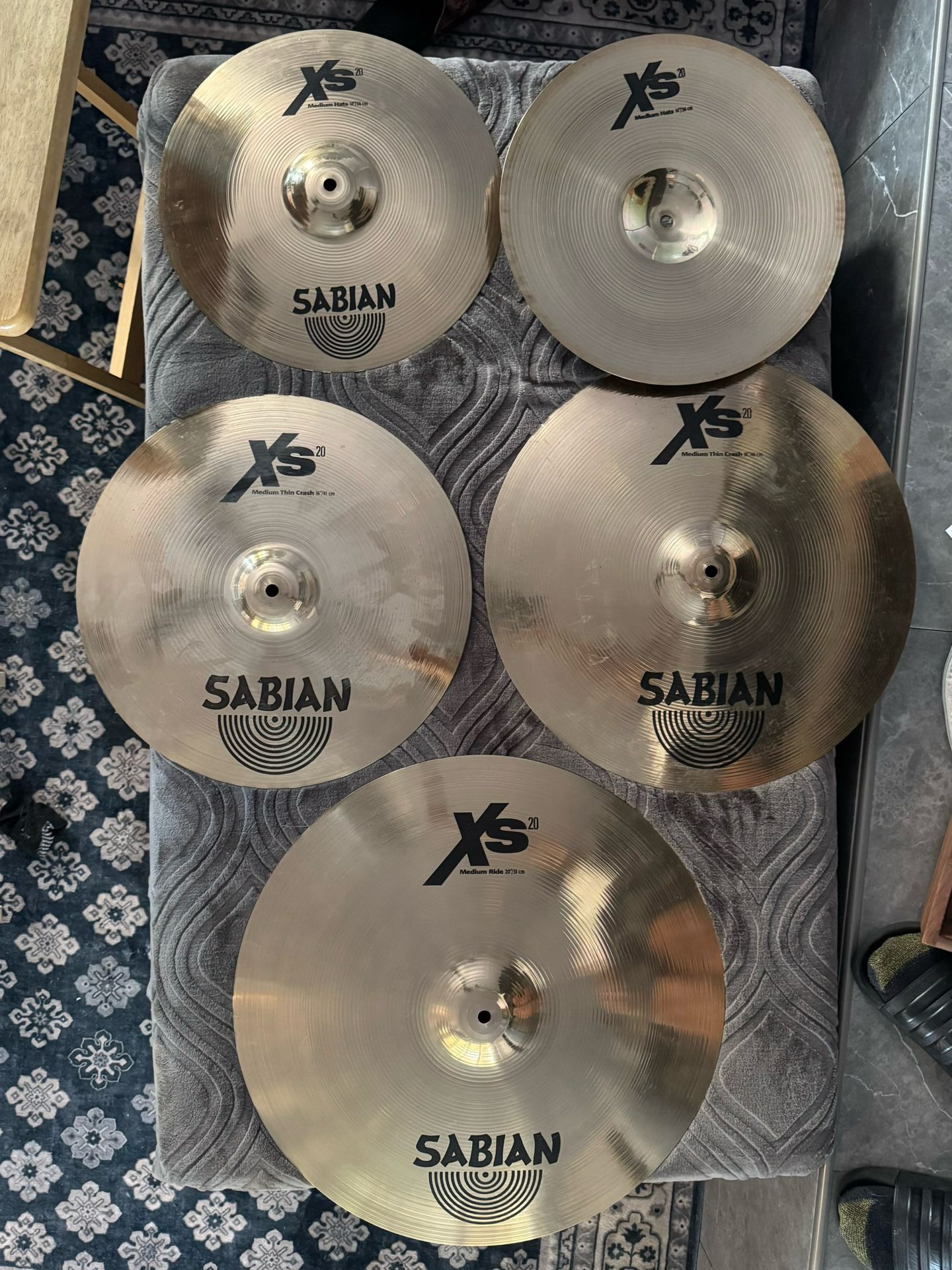 Sabian XS20 Cymbals Medium Hi Hats Medium Crash Medium Ride