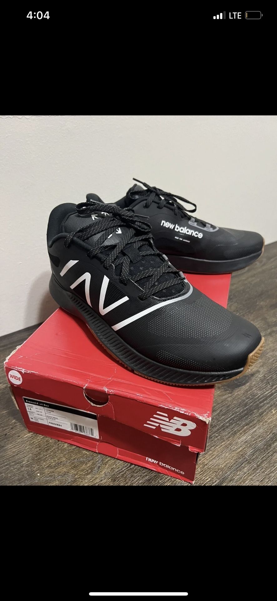 New Balance Men's Freezelx V4 Turf Lacrosse Shoes Size 14 2E Wide Black FreezBB4