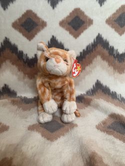 Ty Beanie Baby - AMBER the Tabby Cat (8 Inch) Plush Stuffed Animal Toy