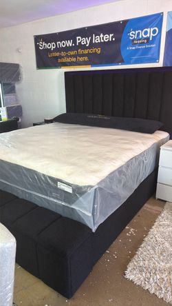 King Bed black with mattress $39 down