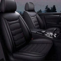 Universal Luxury PU Leather Car Seat Cover Full Set, Comfortable Car 5 Seat Covers Four Seasons For SUV, Sedan, Truck, Airbag Compatible