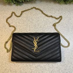 Yves Saint Laurent Black Envelope Purse