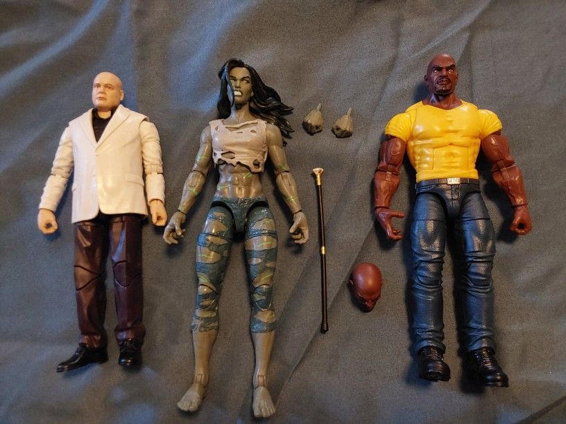 Marvel Legends Street Level Bundle, She Hulk, Luke Cage, Mcu Kingpin